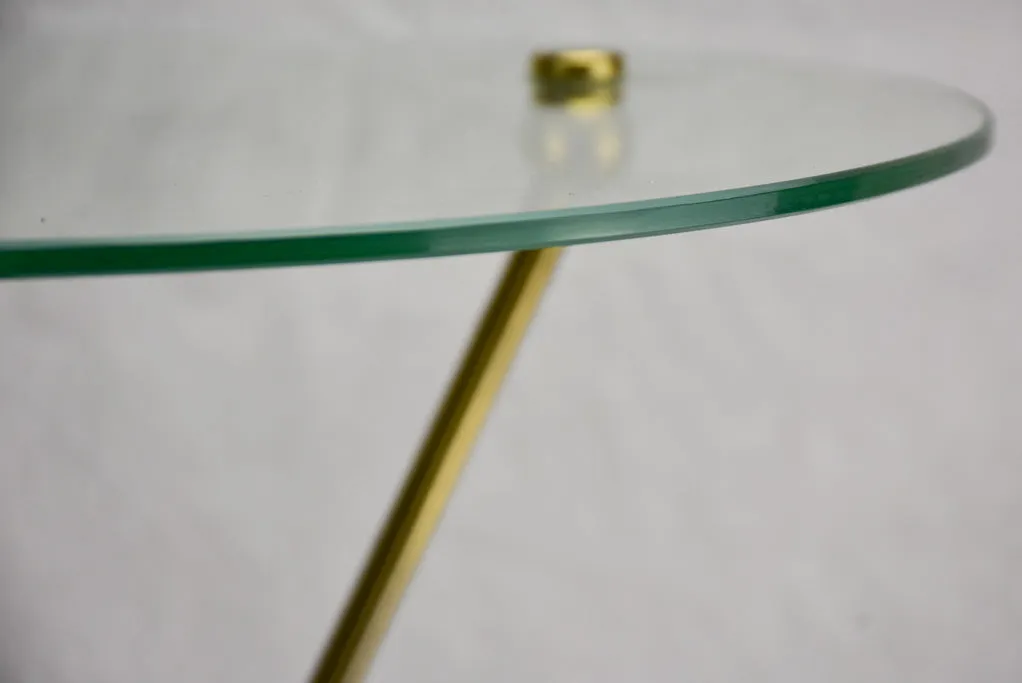 1970's glass side table / martini table 21¾"