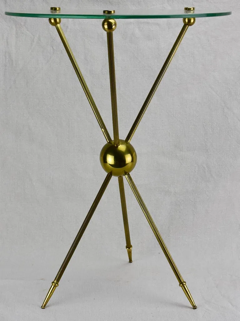 1970's glass side table / martini table 21¾"