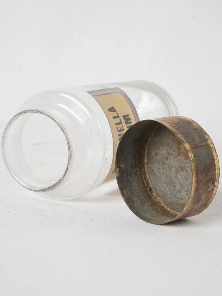 19th-century glass apothecary jar "Pimpinella Anisum" - 10¾"