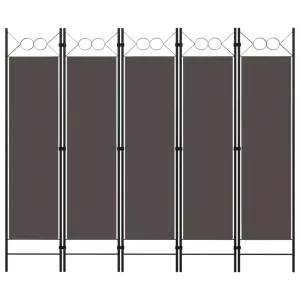 5-Panel Room Divider Anthracite 200x180 cm