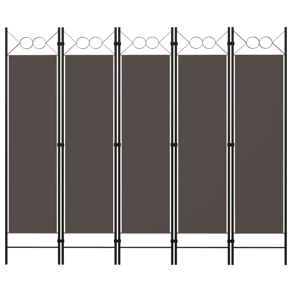 5-Panel Room Divider Anthracite 200x180 cm