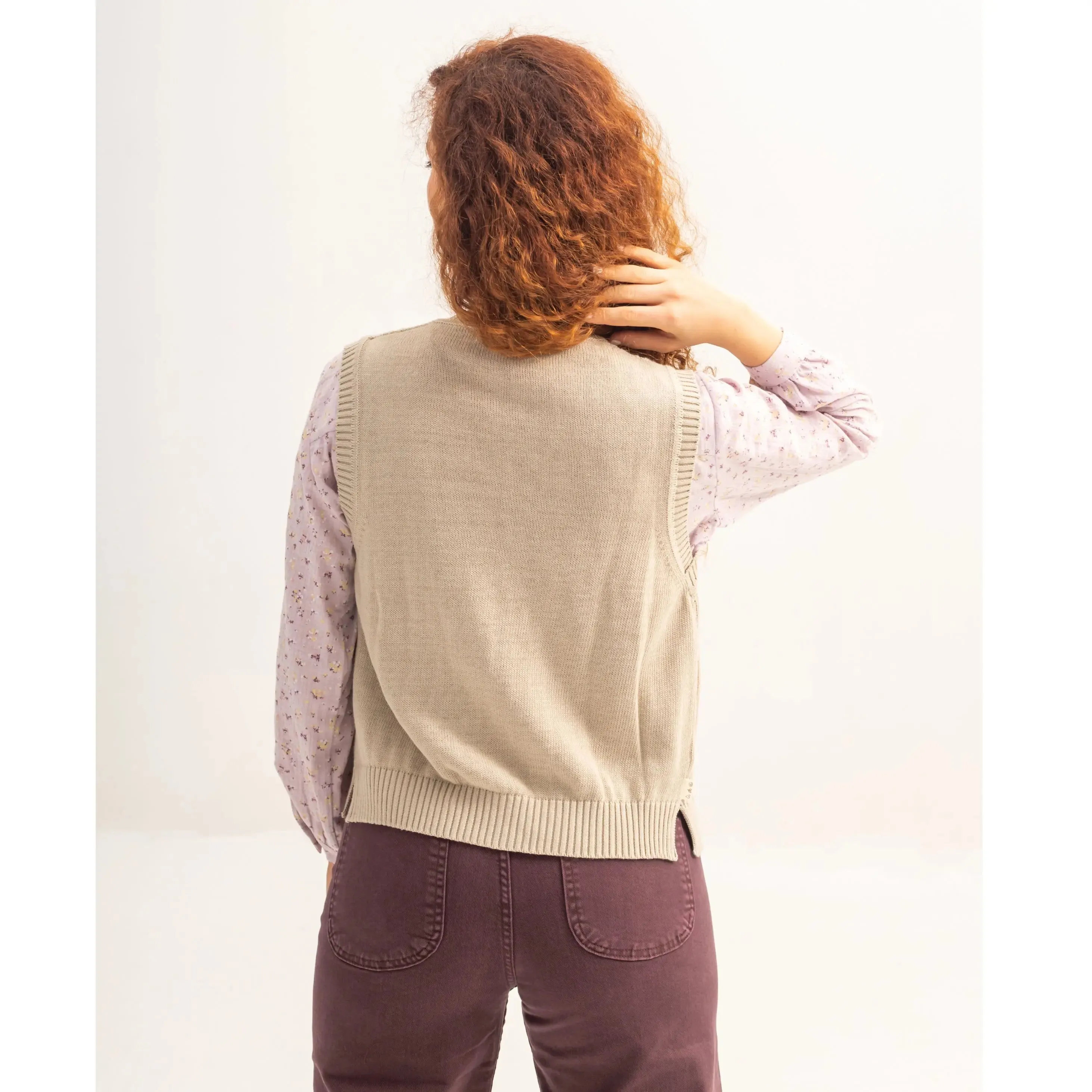 Alena Knitted Vest Beige