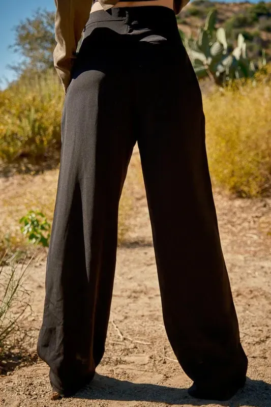 And The Why High Waist Front Pleat Wide Legs Pants