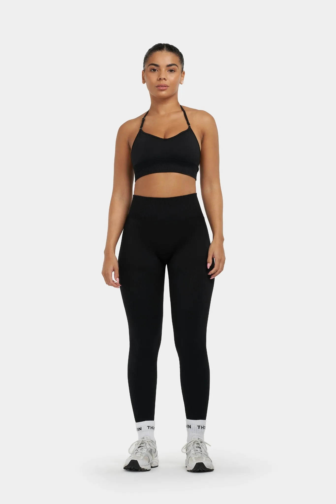 Arise - Seamless Sculpt Ribbed Contour Leggings - Pure Black