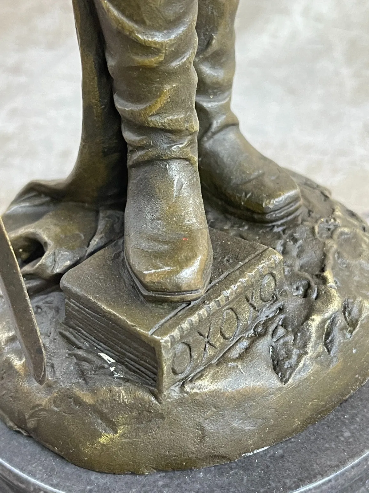 Art Decor Classic Roman Greek Warrior Bronze Sculpture Gold Accent Patina