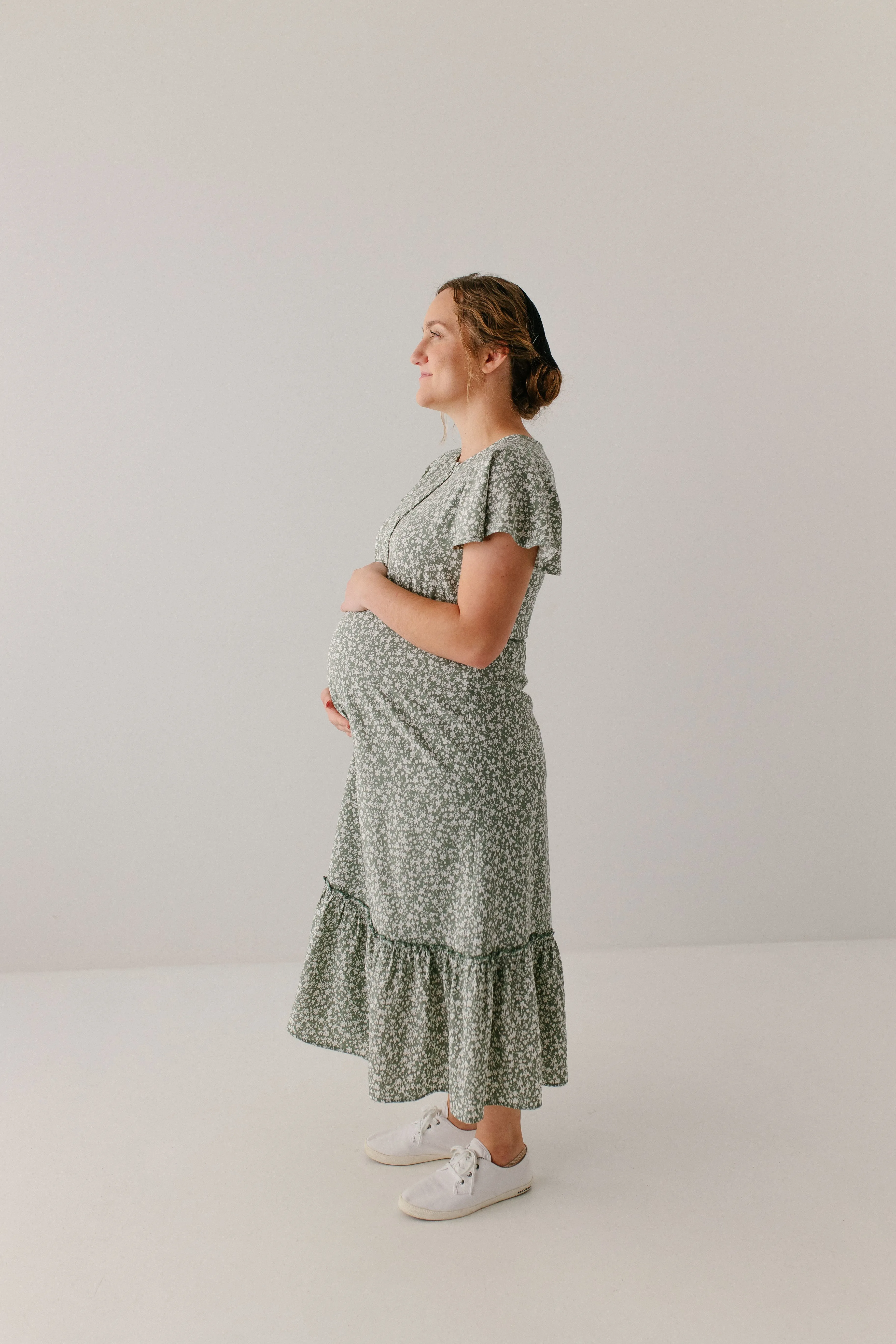 'Ashley' Nursing Friendly Floral Midi Dress