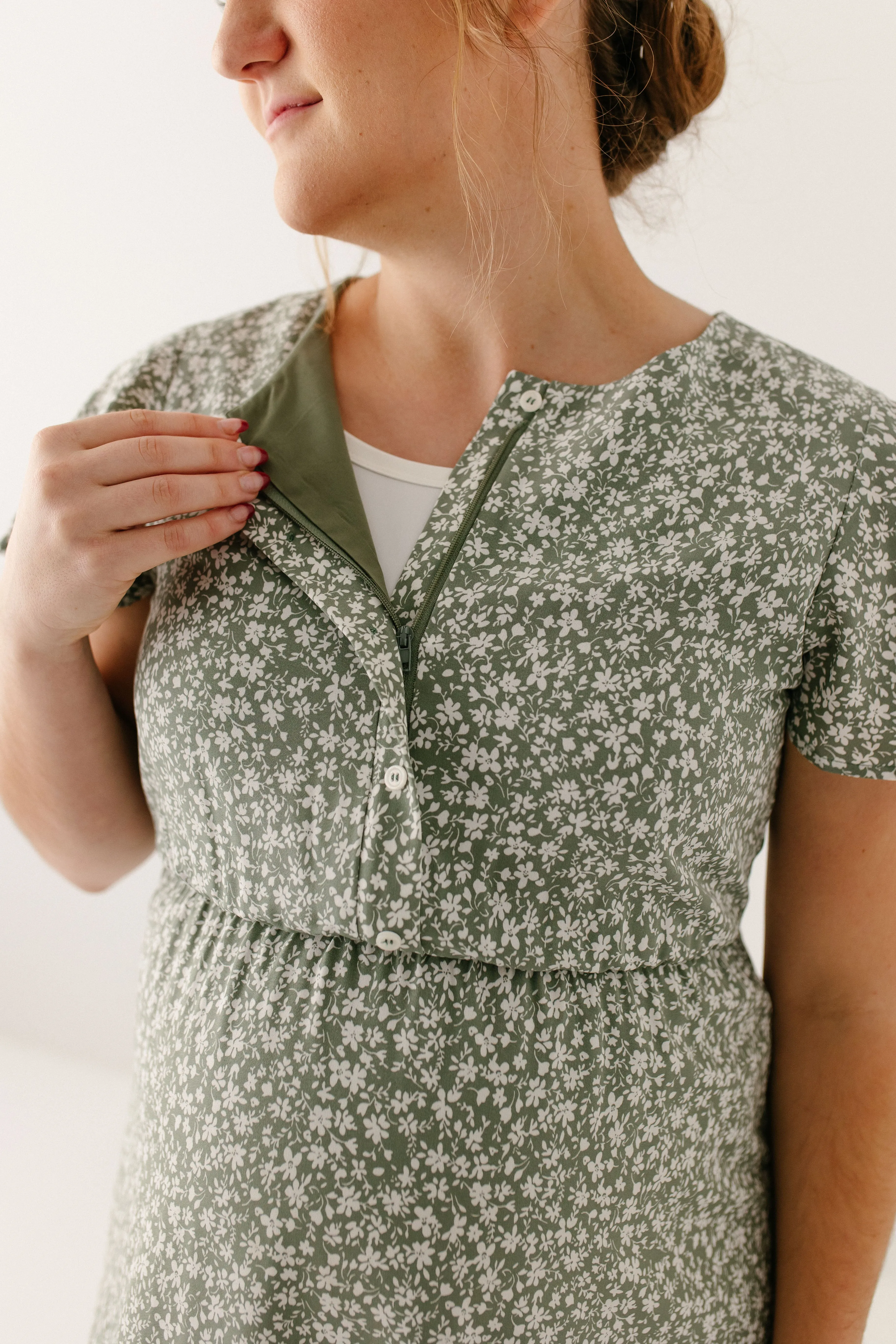 'Ashley' Nursing Friendly Floral Midi Dress