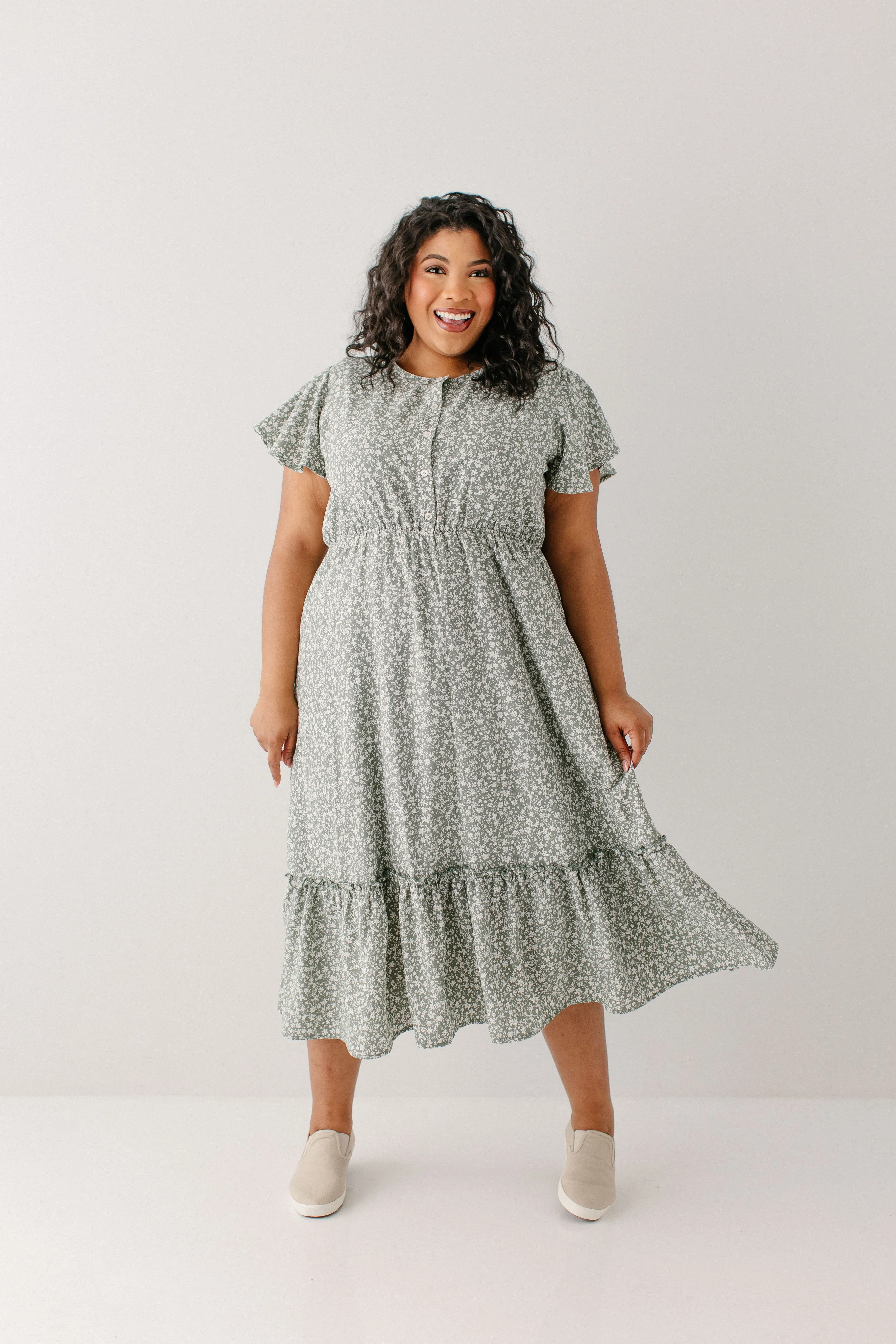 'Ashley' Nursing Friendly Floral Midi Dress