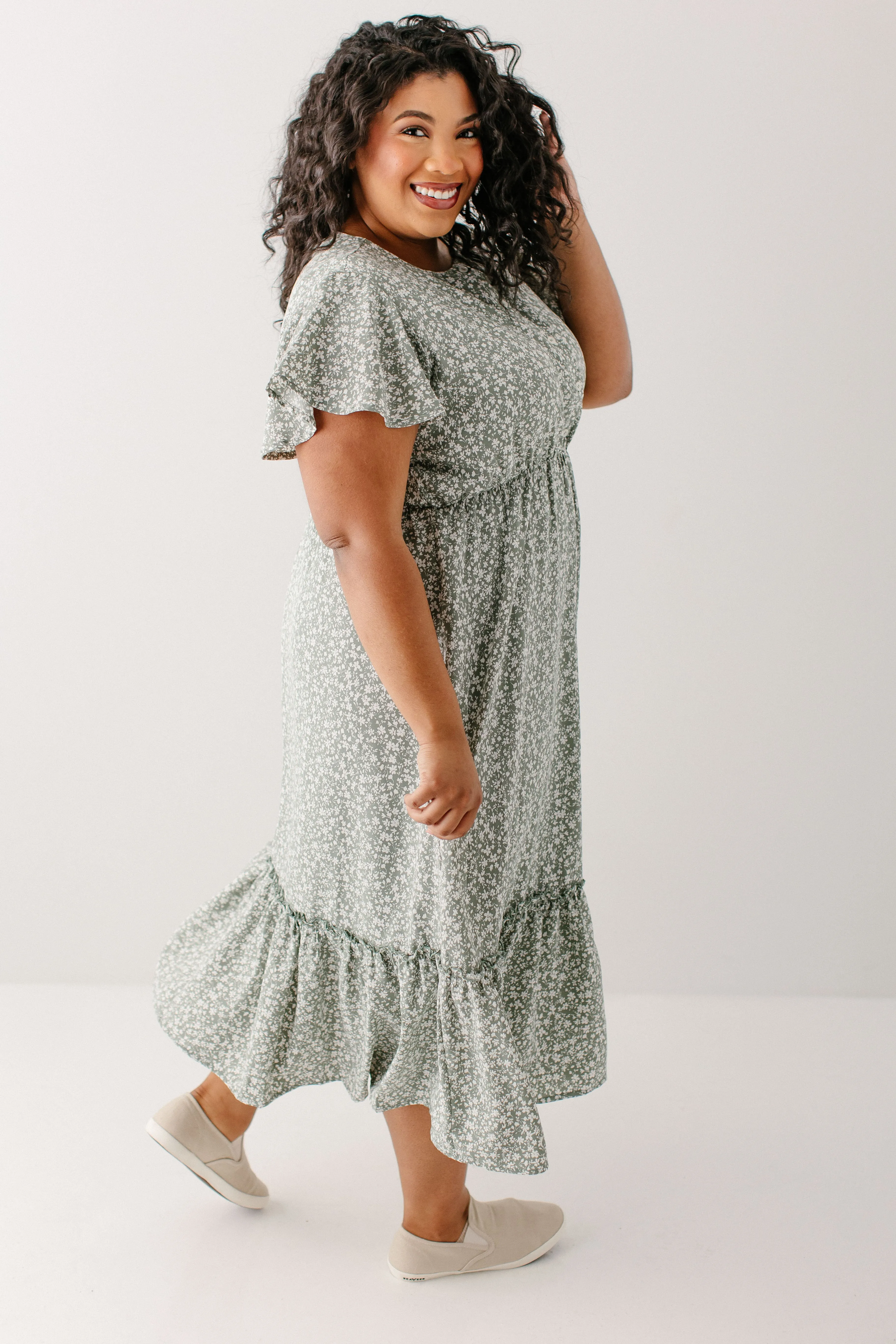 'Ashley' Nursing Friendly Floral Midi Dress