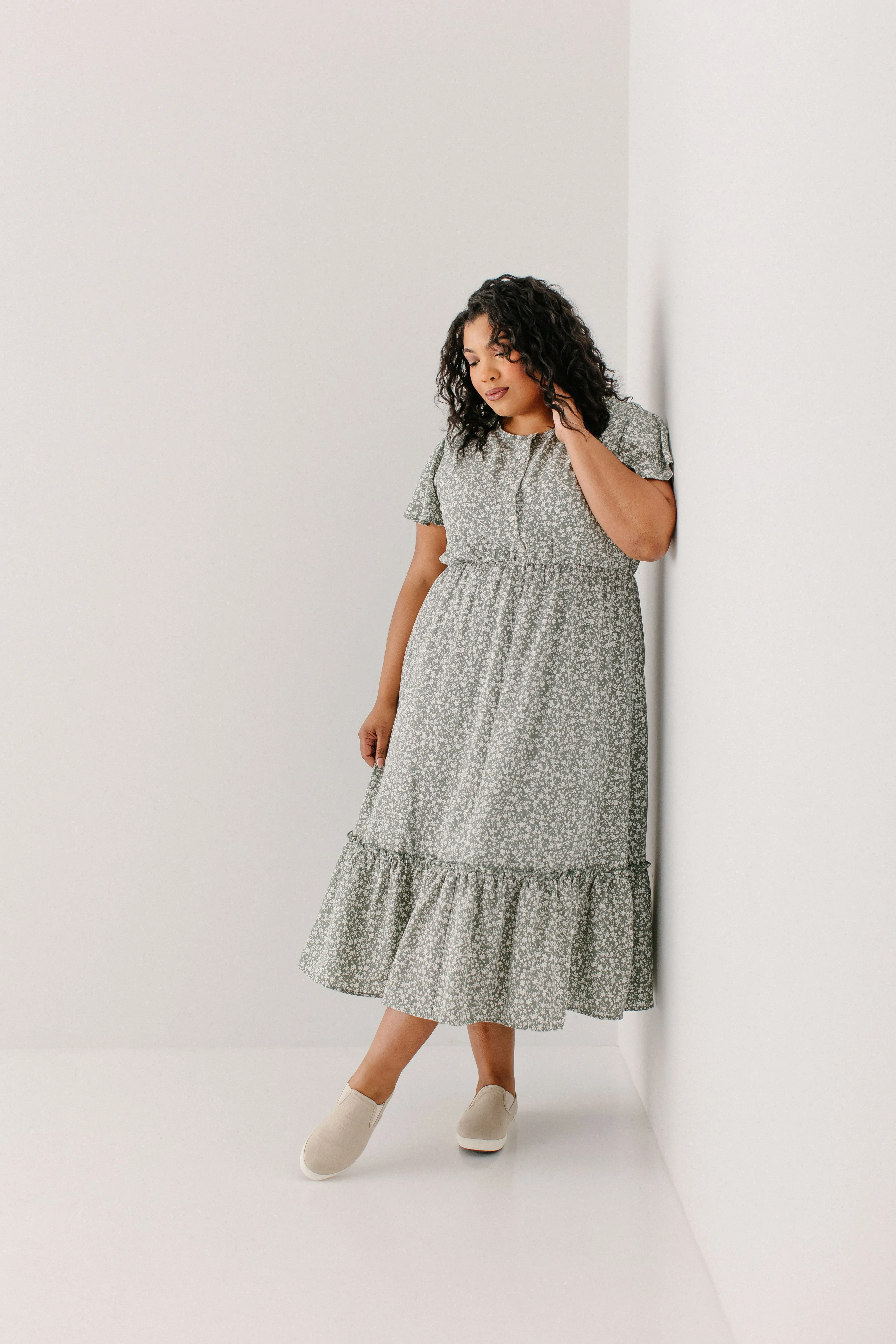 'Ashley' Nursing Friendly Floral Midi Dress