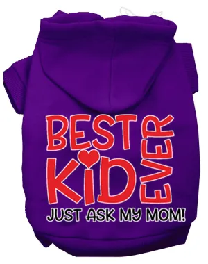 Ask My Mom Screen Print Dog Hoodie Purple Xs