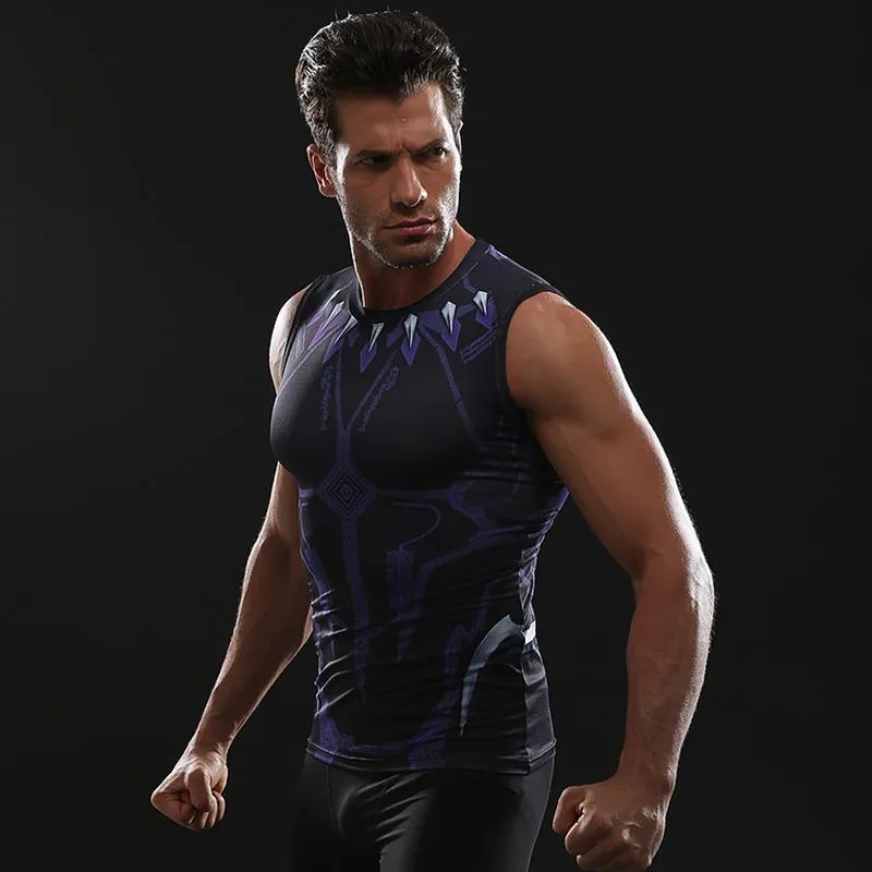Avengers 3 BLACK PANTHER Compression Tank Top for Men