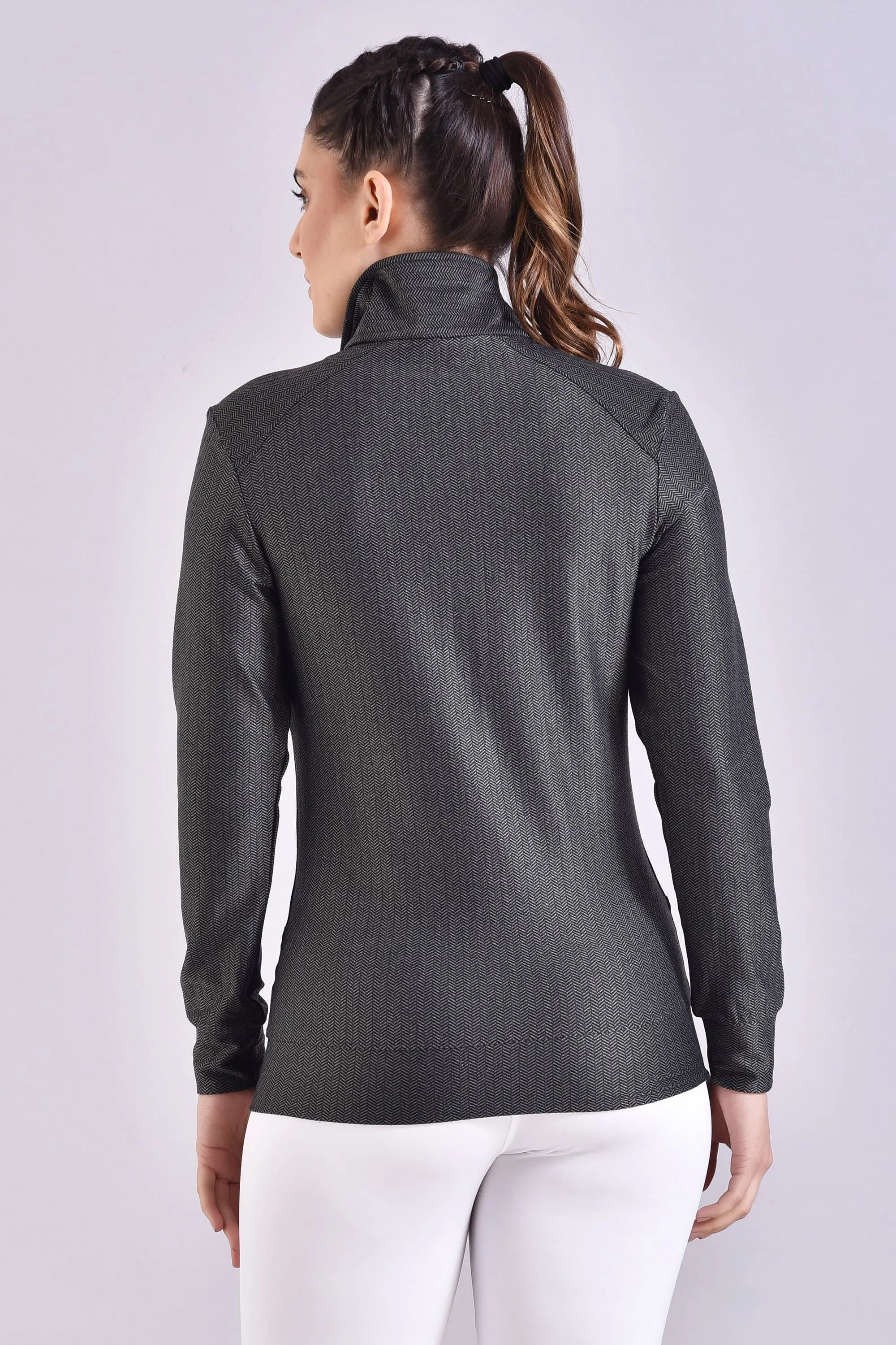 Black Herringbone Women's Jacket