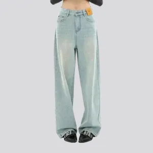 Boho high waist jeans for ladies