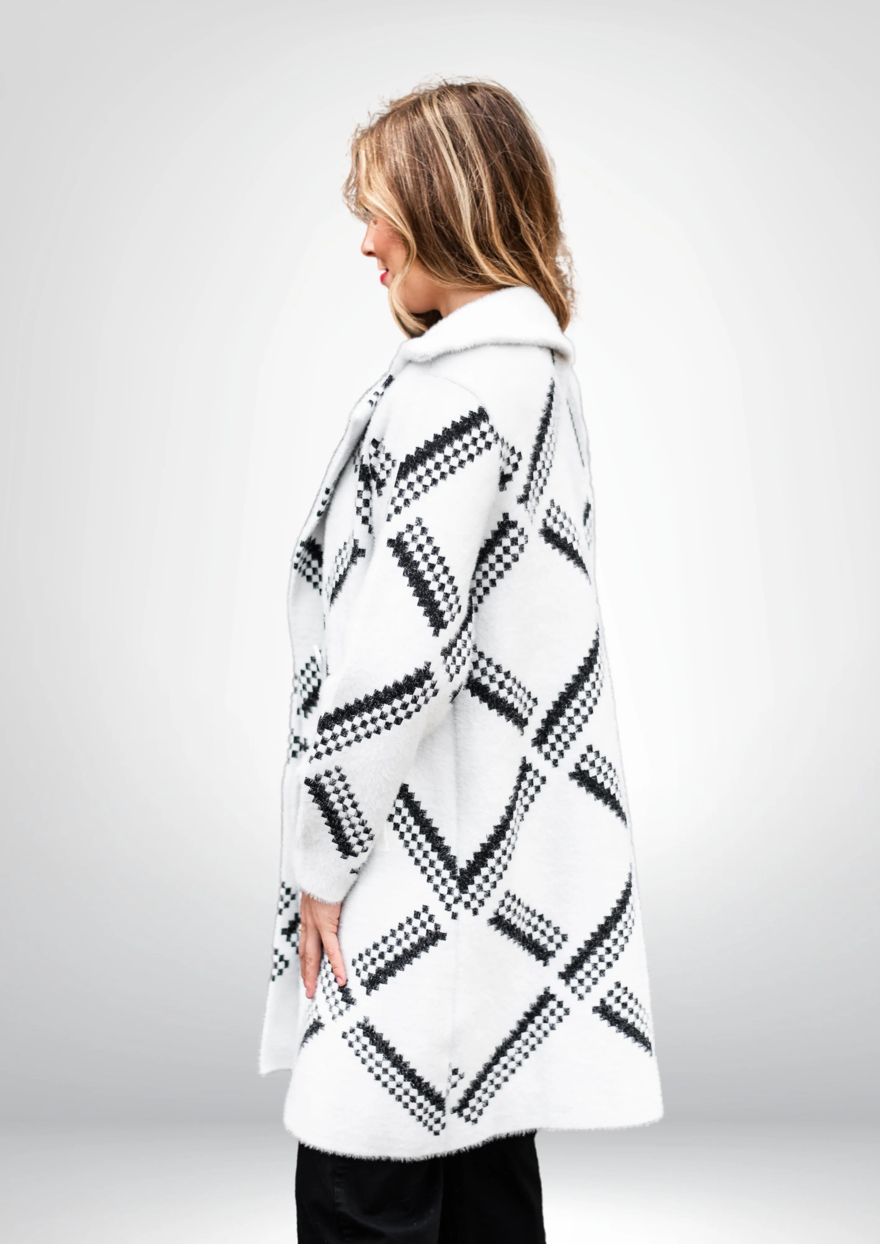 Brooke Soft Coatigan | Blk- Wht