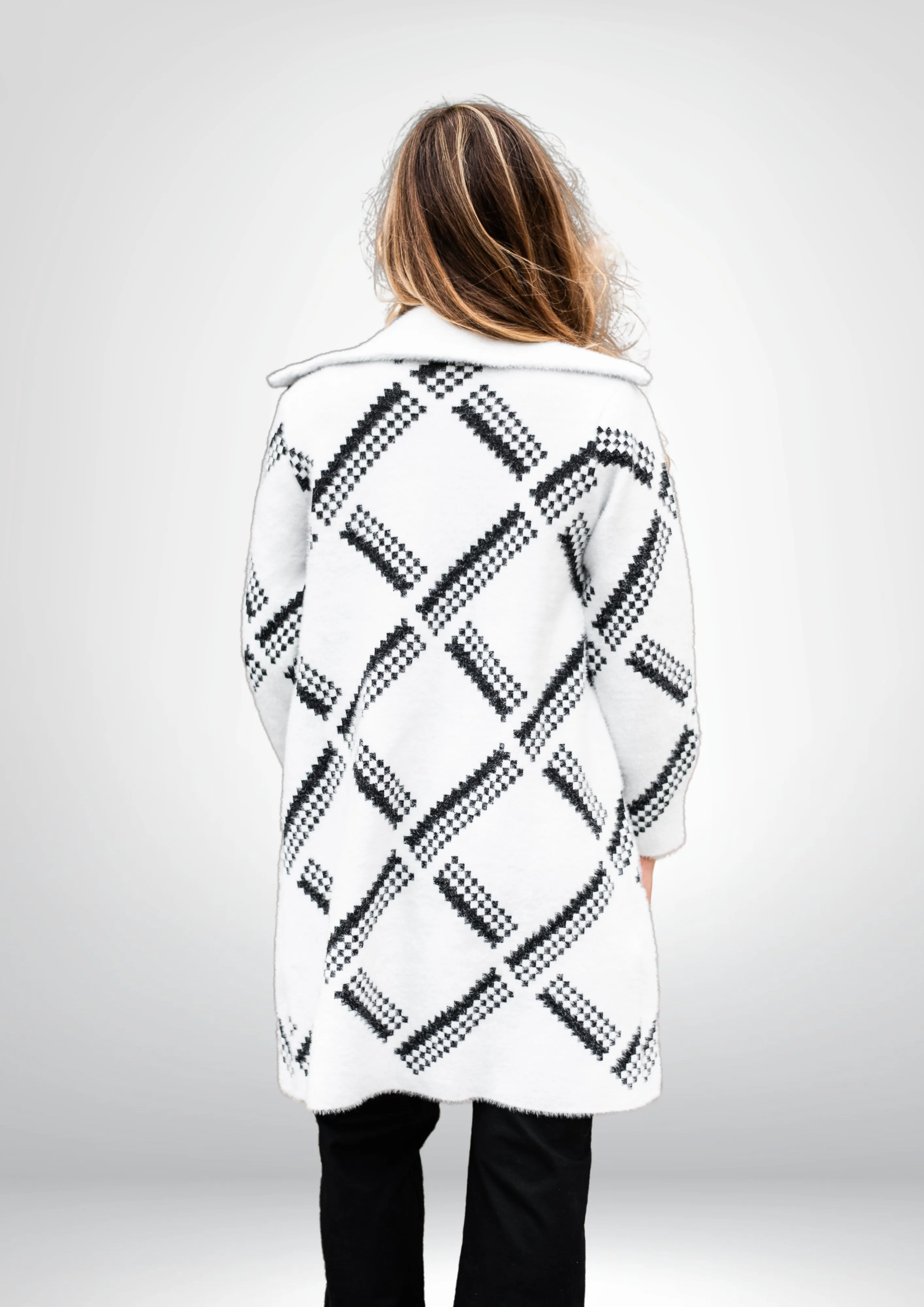 Brooke Soft Coatigan | Blk- Wht