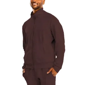 Brown Basic Solid Track Jacket