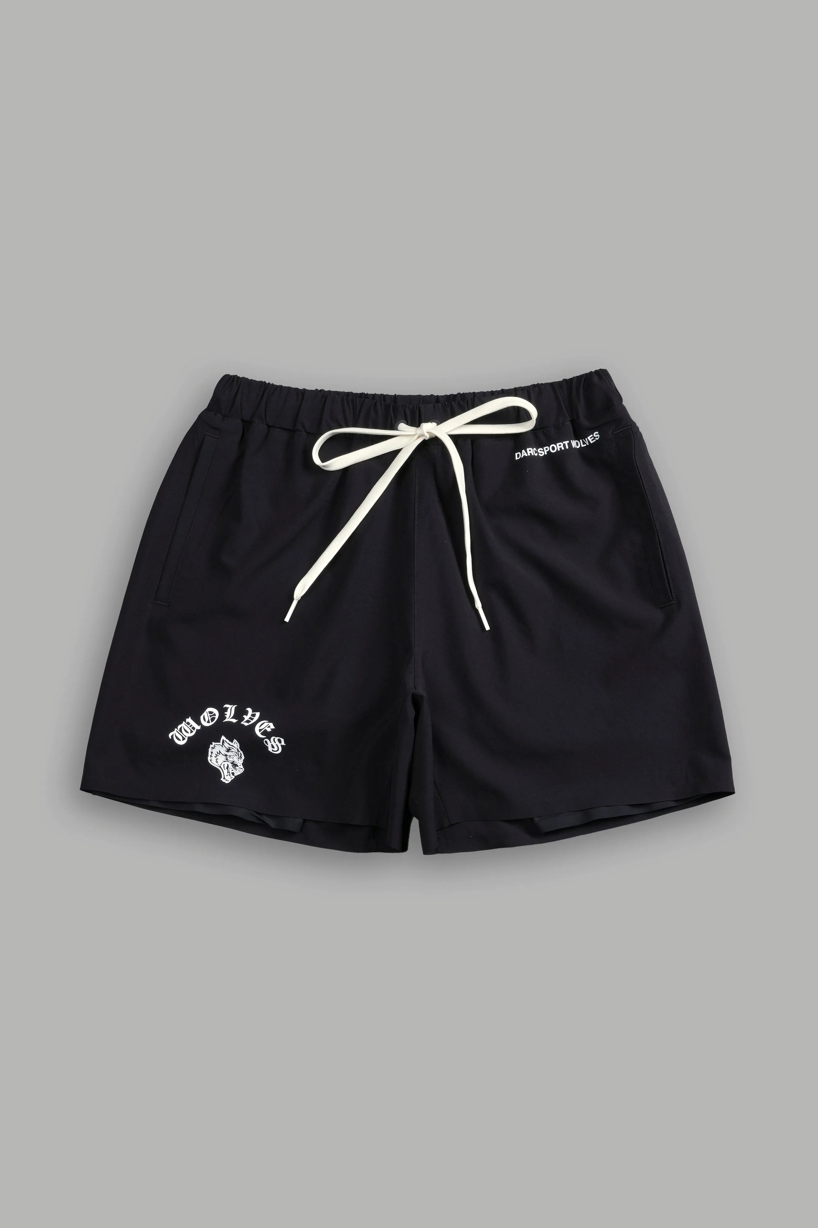 Chopper Wolf Compression Shorts in Black