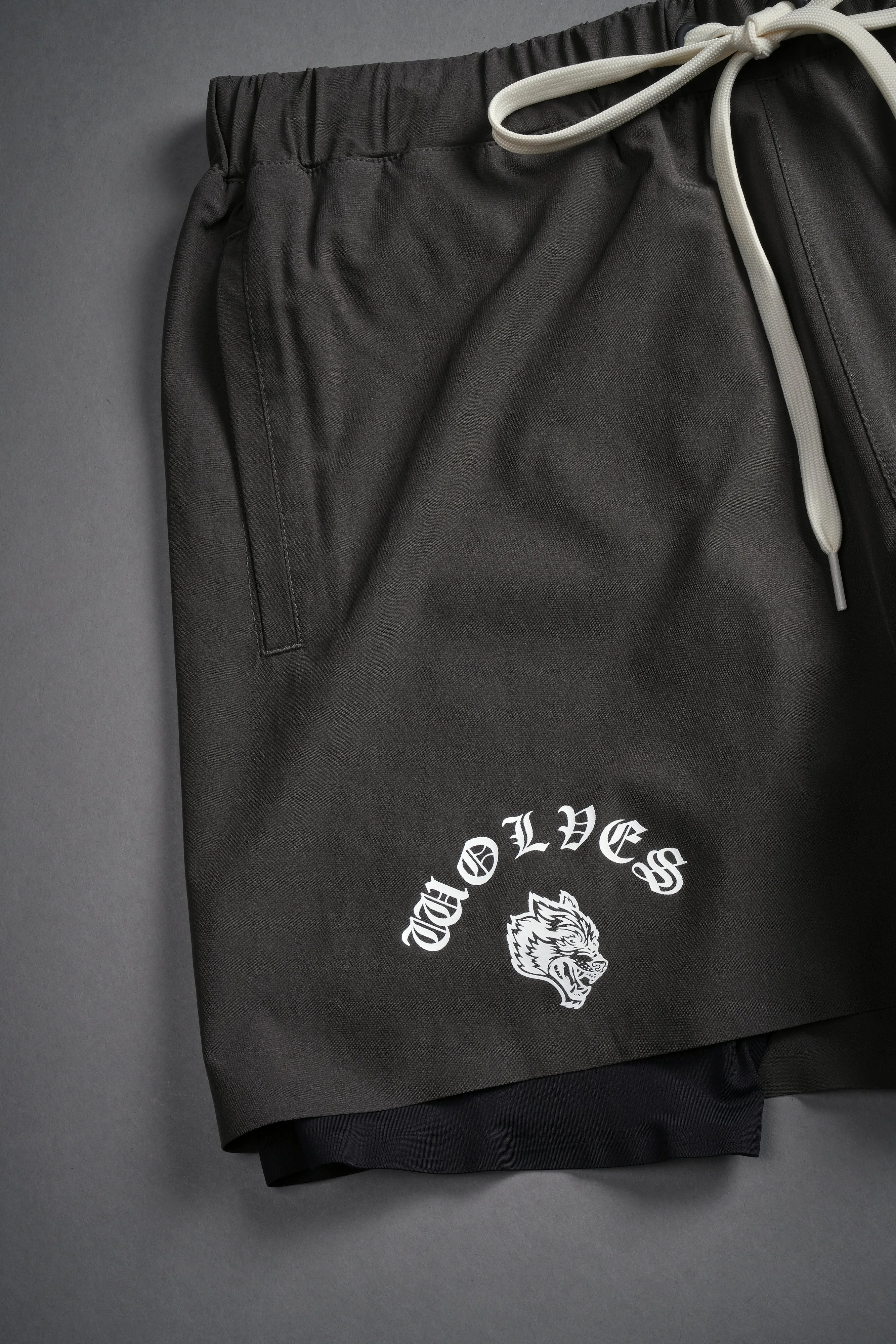 Chopper Wolf Compression Shorts in Wolf Gray