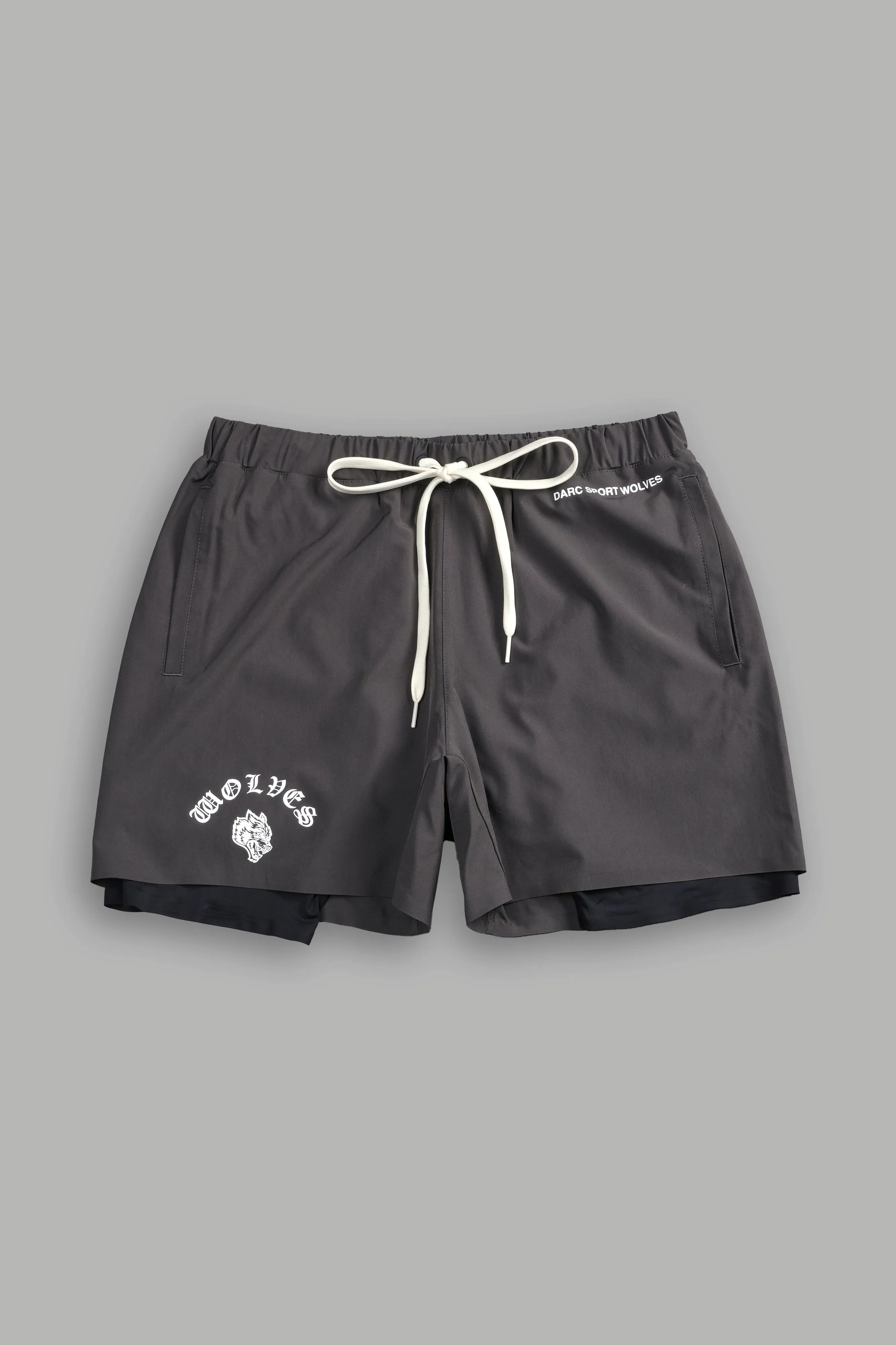 Chopper Wolf Compression Shorts in Wolf Gray