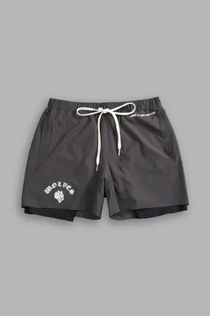 Chopper Wolf Compression Shorts in Wolf Gray