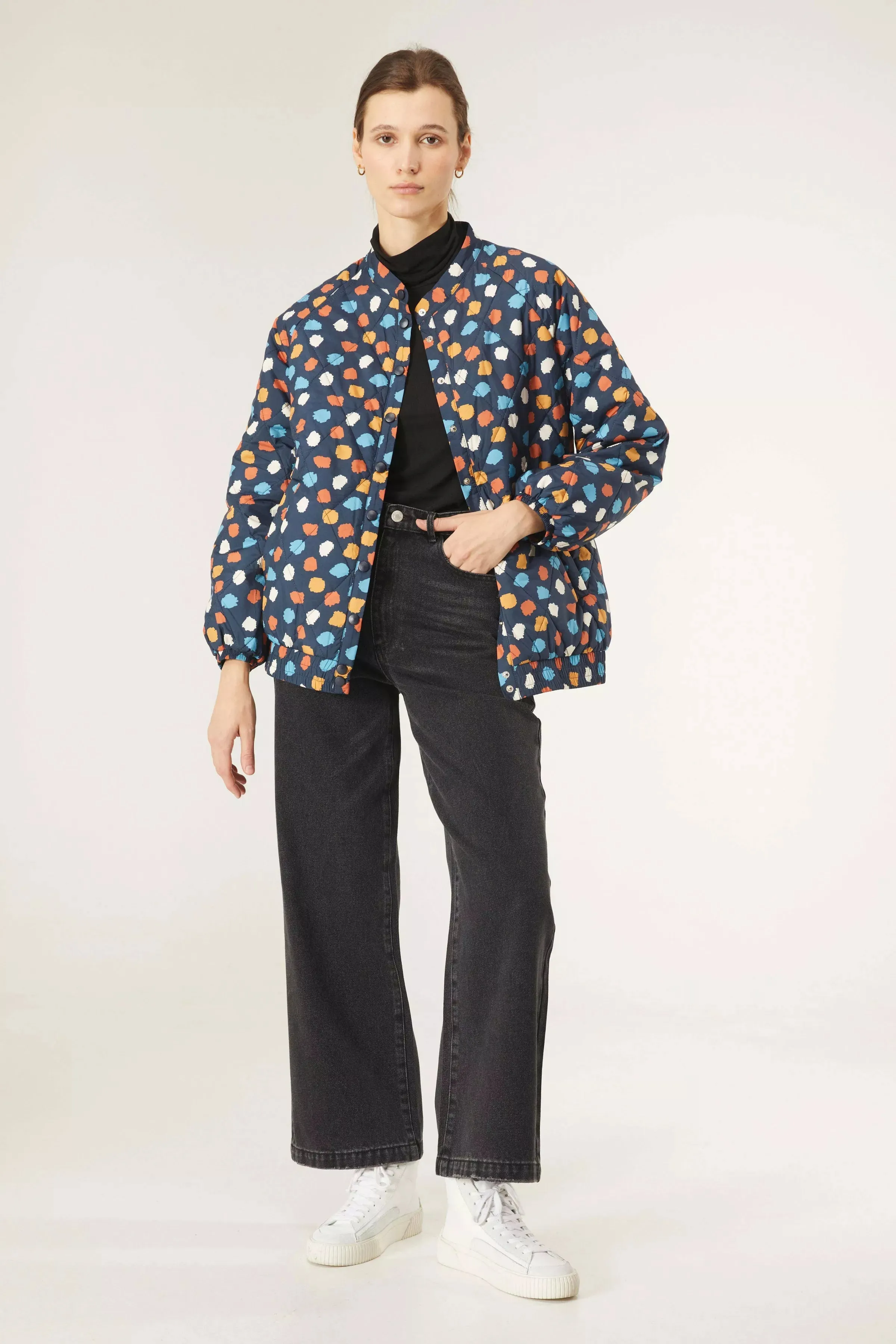 Compania Fantatica Spotted Quilted Bomber Jacket