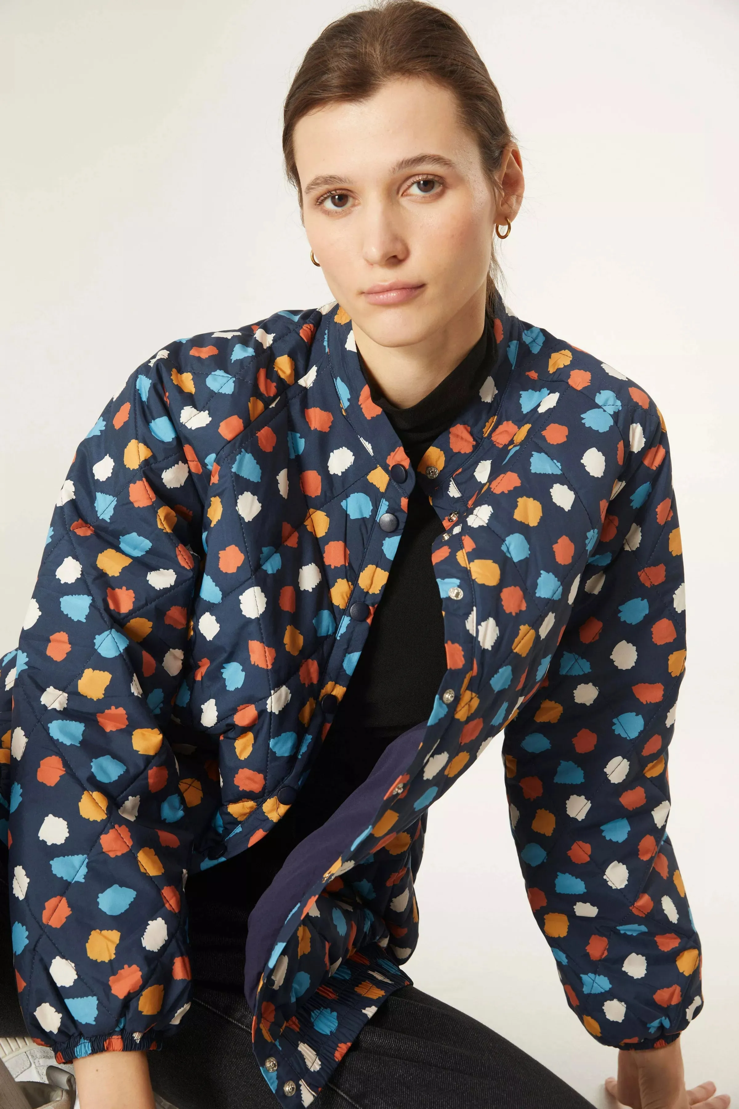 Compania Fantatica Spotted Quilted Bomber Jacket