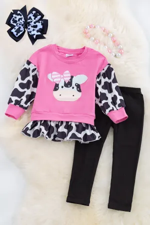 Cow Applique Top with Leggings