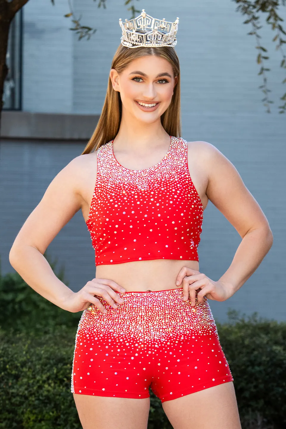 Crystal Couture Legendary Compression Short in Red