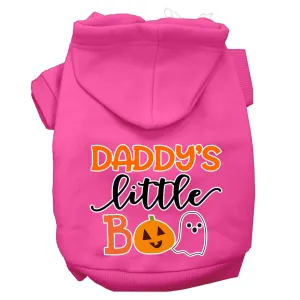 Daddy's Little Boo Screen Print Dog Hoodie Bright Pink Xxl