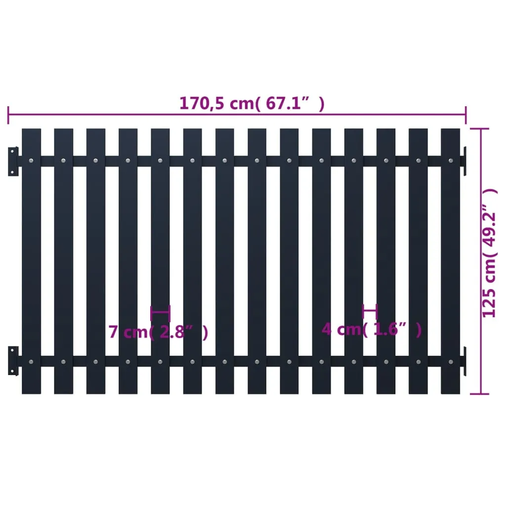 Fence Panel Anthracite 170.5x125 cm Powder-coated Steel