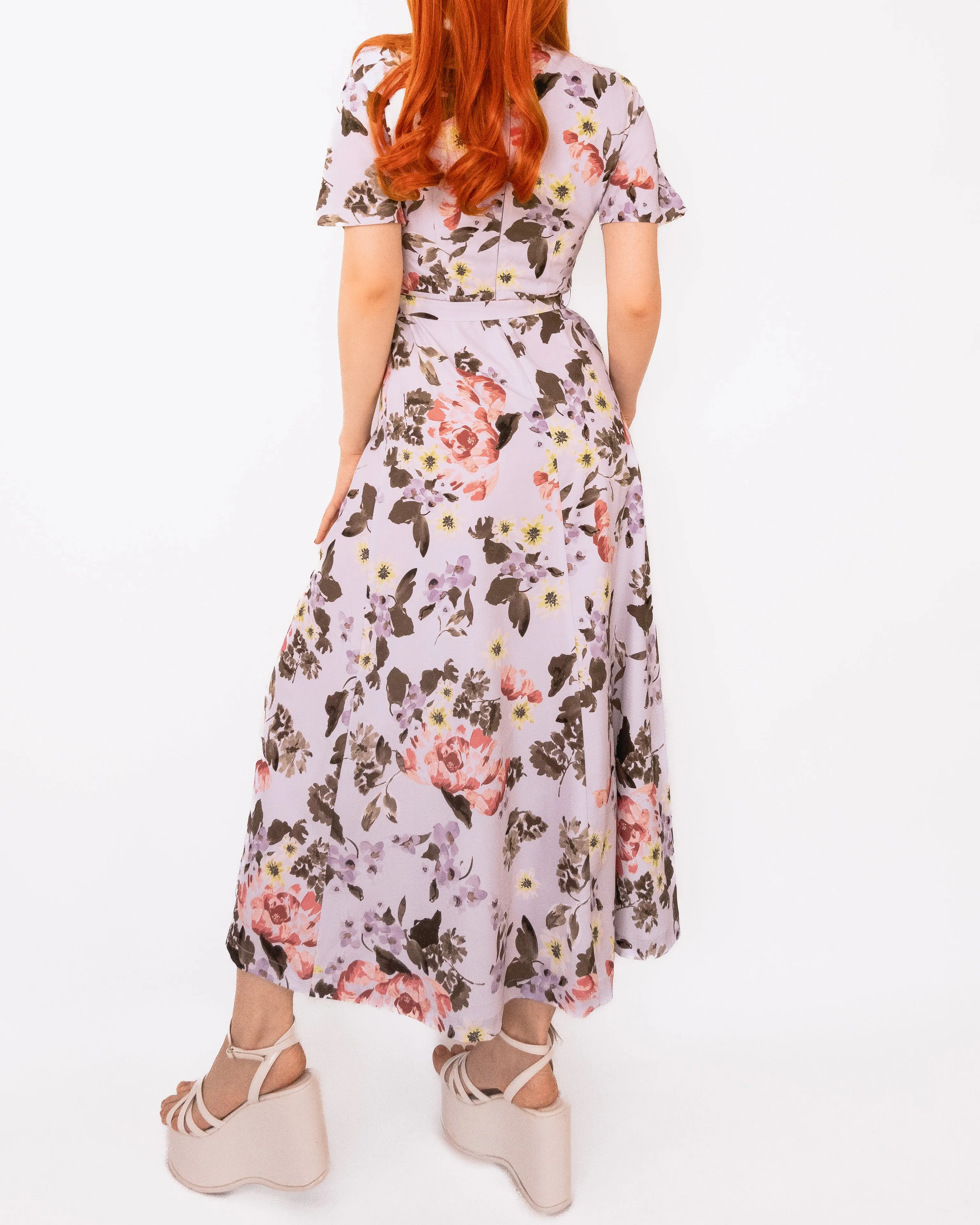 French Connection Armoise Crepe Floral Maxi Wrap Lavender
