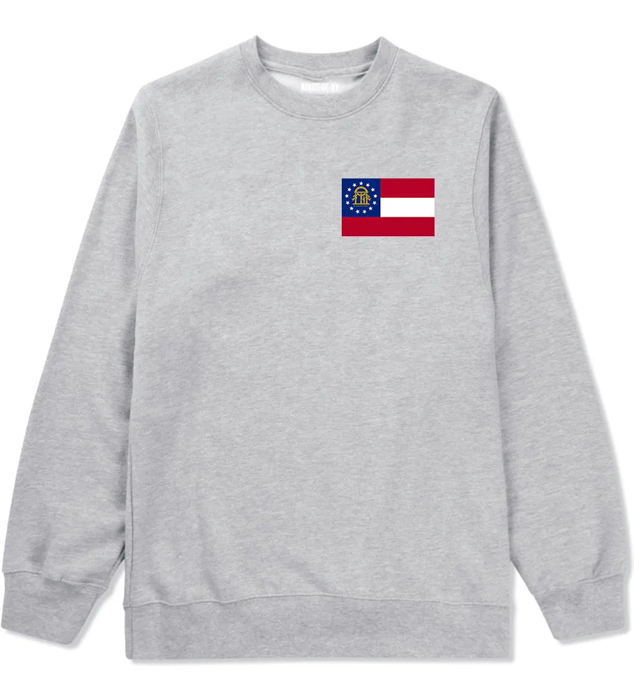 Georgia State Flag GA Chest Mens Crewneck Sweatshirt