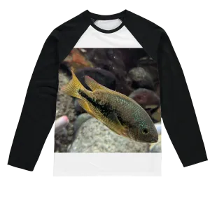 Green Orange Fish Sublimation Baseball Long Sleeve T-Shirt