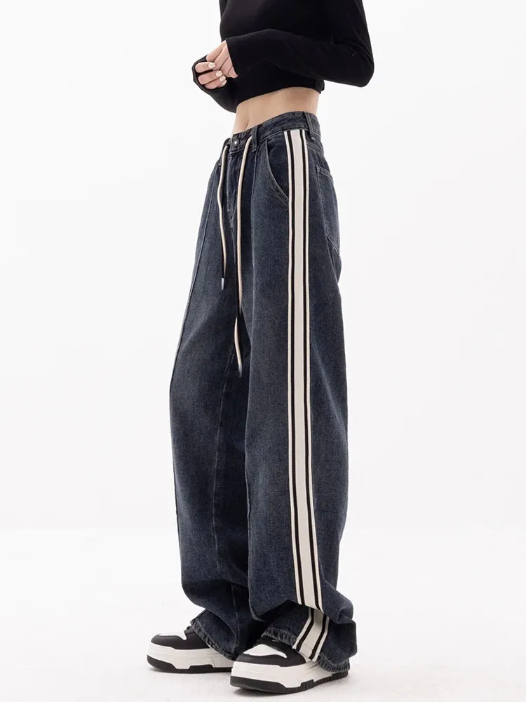 High Waist Striped Jeans