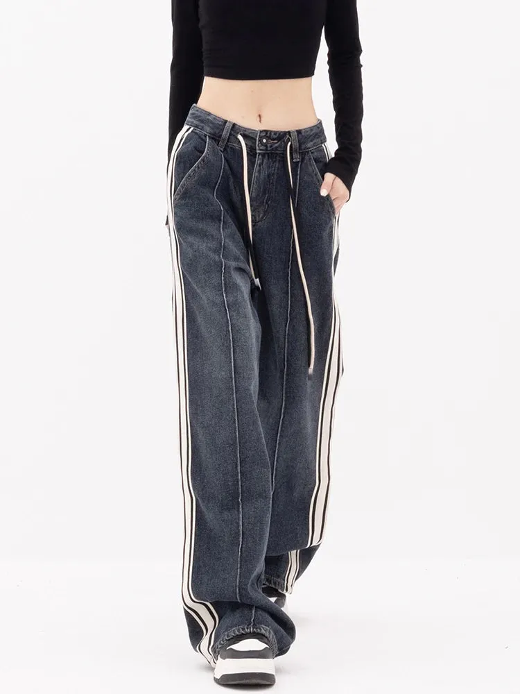 High Waist Striped Jeans