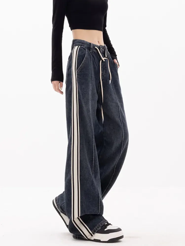 High Waist Striped Jeans