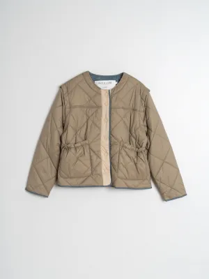 Indi & Cold Quilted Coat / Vest Khaki F706