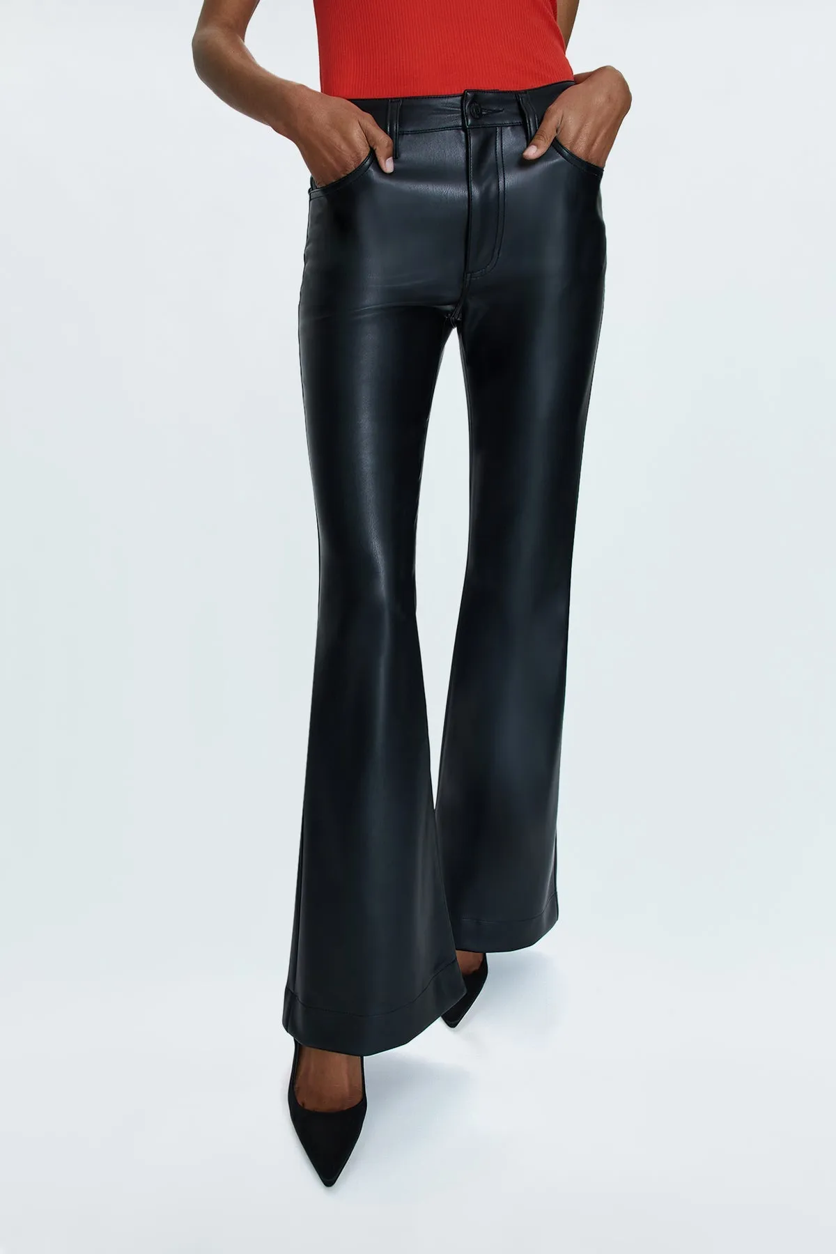 KINSLEY SLATE BLACK LEATHER PANT