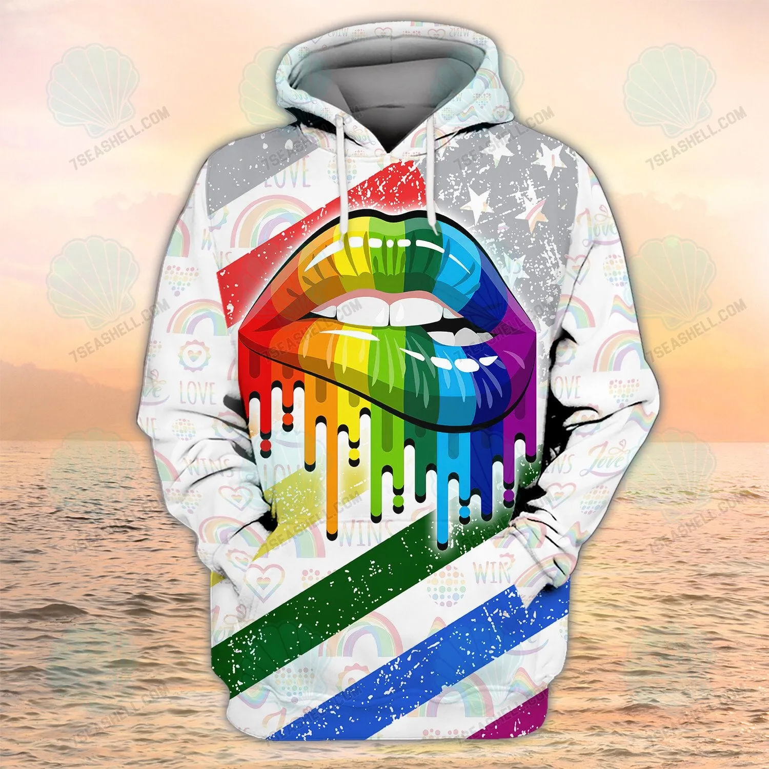 Lesbian Rainbow Lips Pride Sweatshirt Hoodie Bomber Shirts, LGBT Pride Christmas Shirt