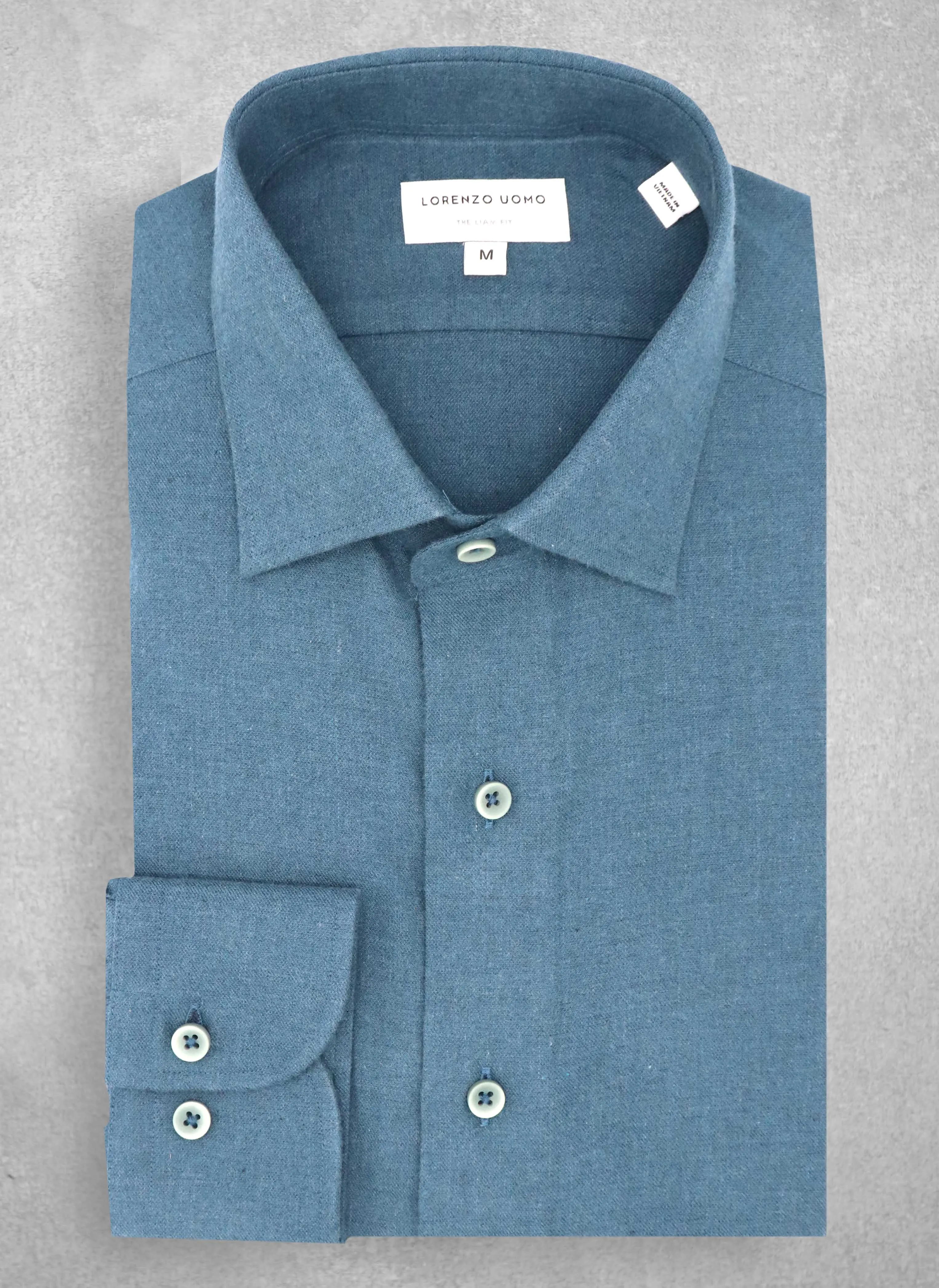 Liam in Solid Teal Cashmere Shirt