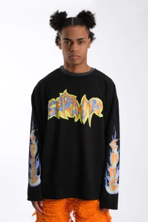 Long Sleeve Flame Black