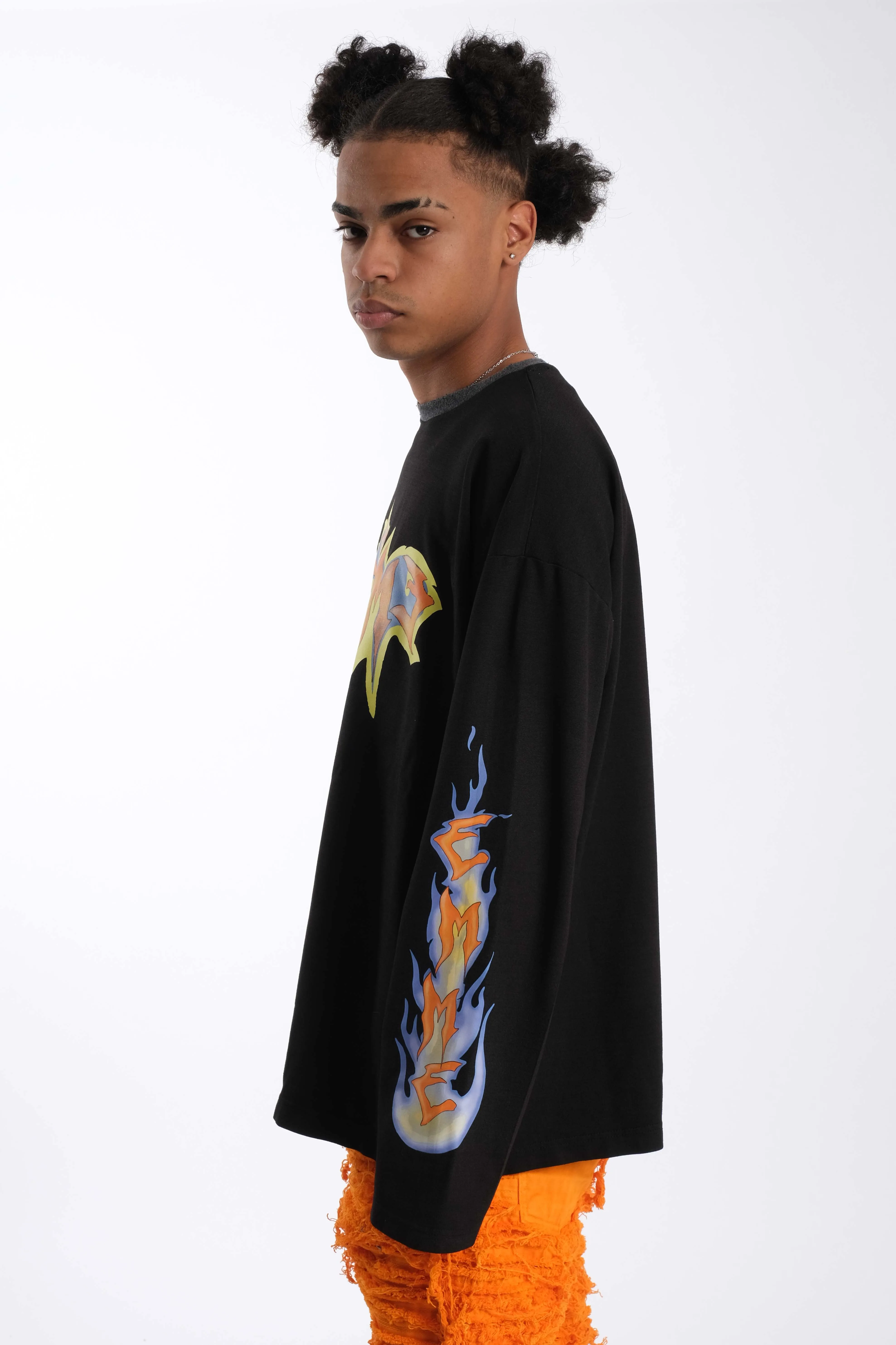 Long Sleeve Flame Black