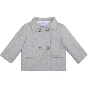 Lou Gray Wool Tartan Double-Breasted Unisex Short Coat