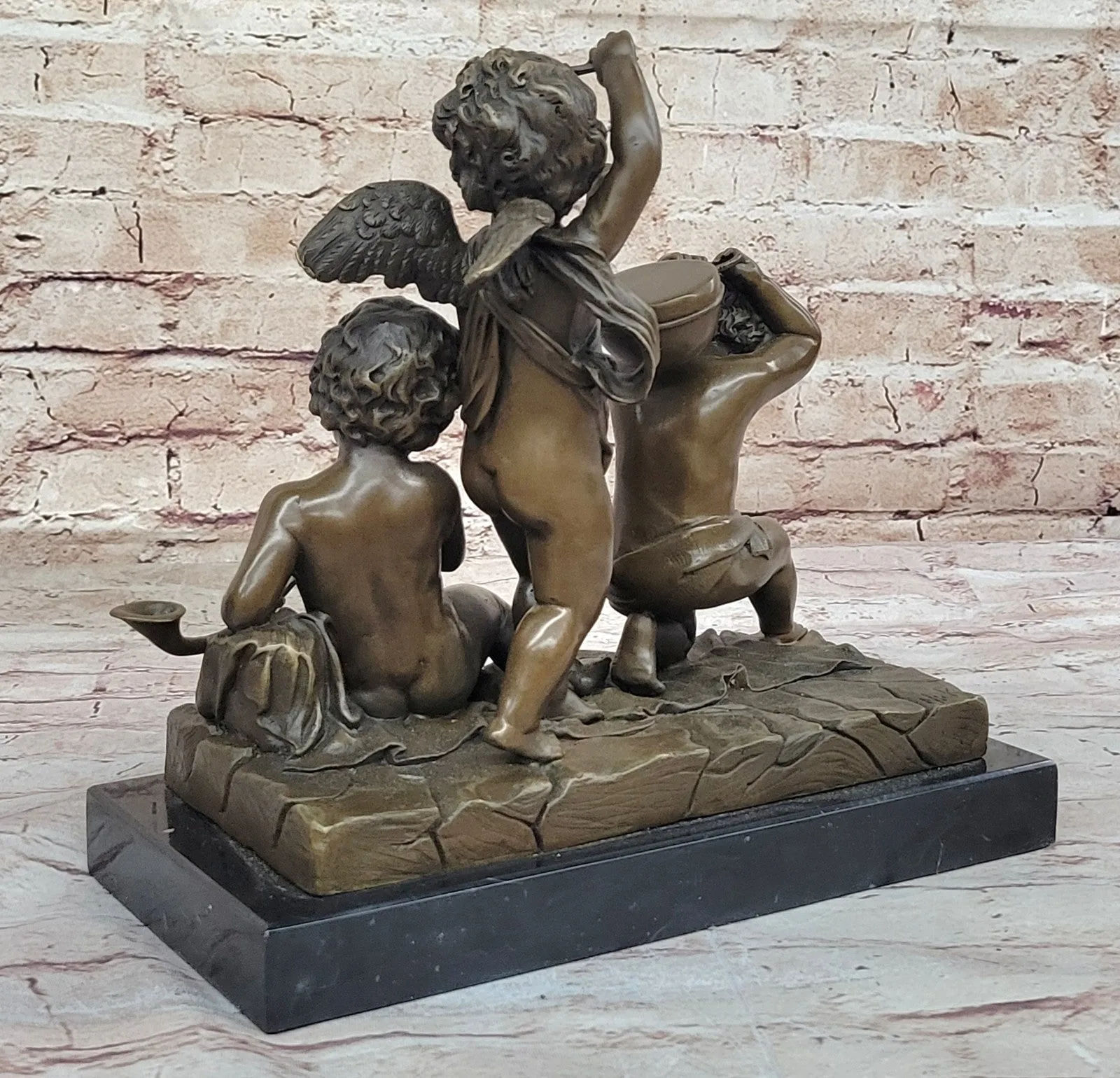 Mario`s Cherub Symphony: Hot Cast Bronze Sculpture - Fine Art Figurine