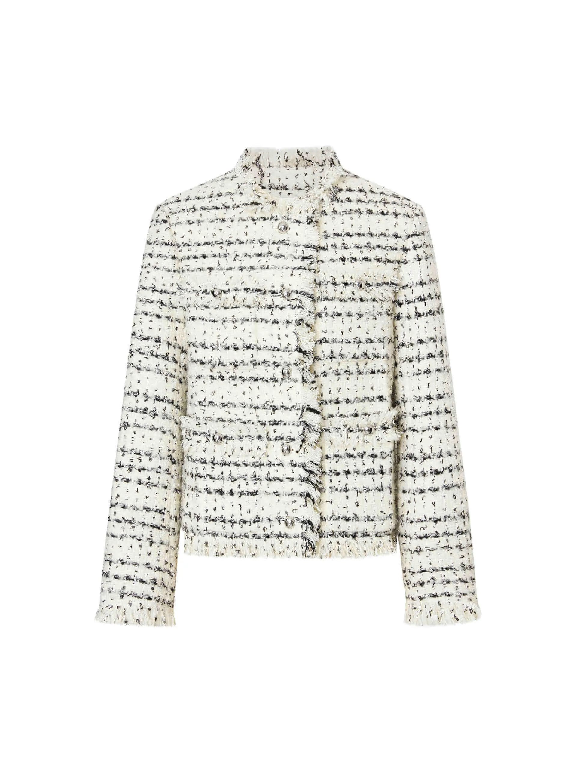Marled Tweed Cropped Coat