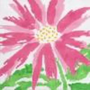 Medium Pink Splash Flower Canvas
