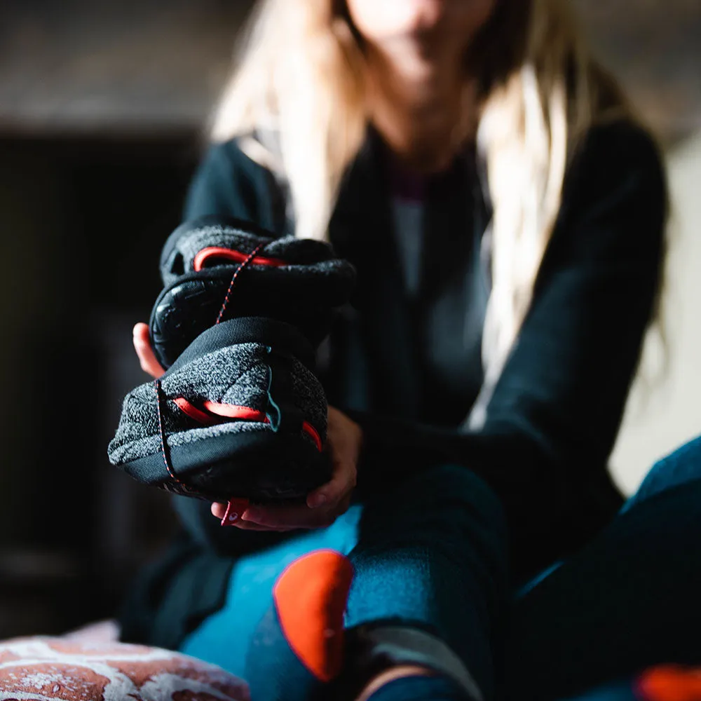 Merino Blend Travel Slippers (Black Melange)