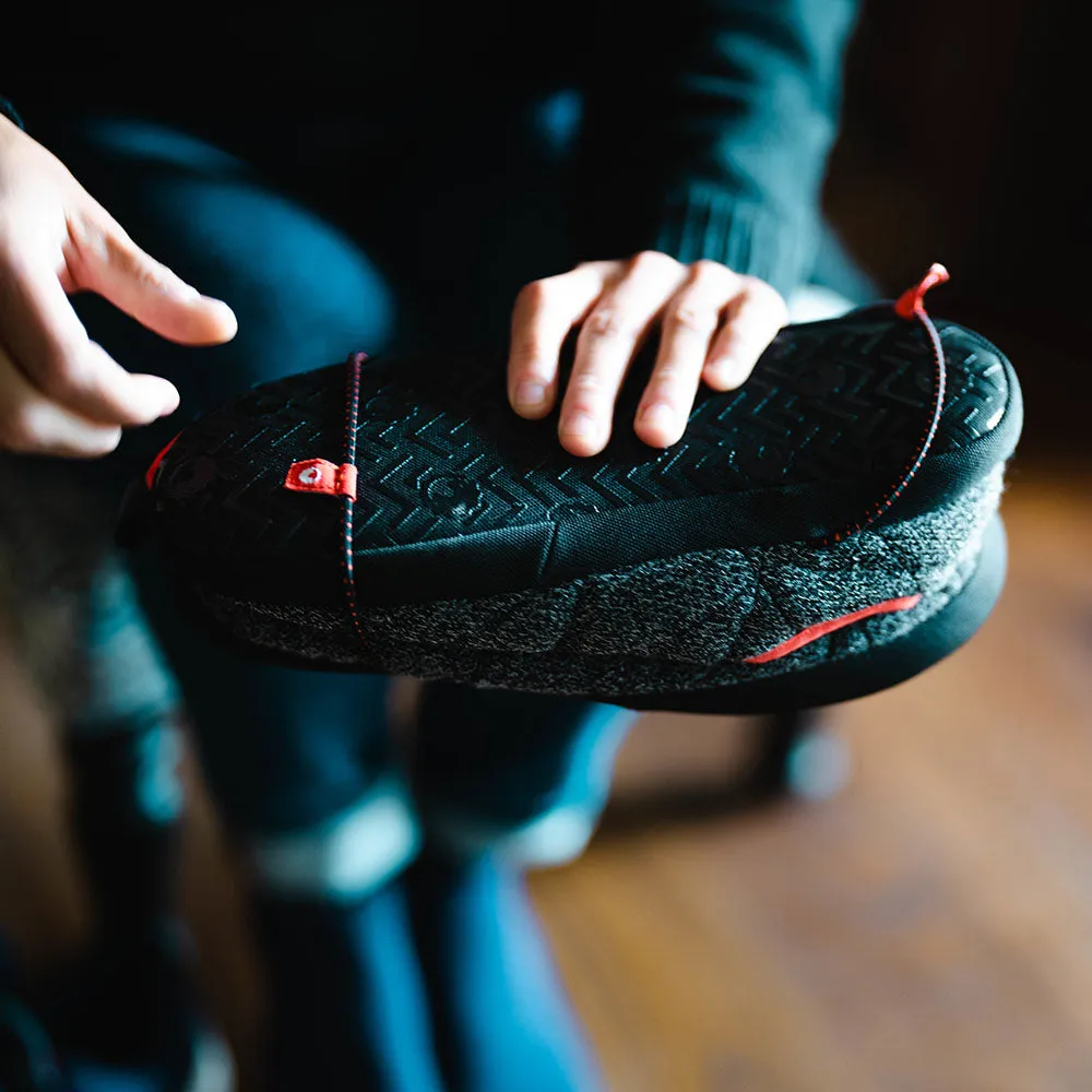 Merino Blend Travel Slippers (Black Melange)