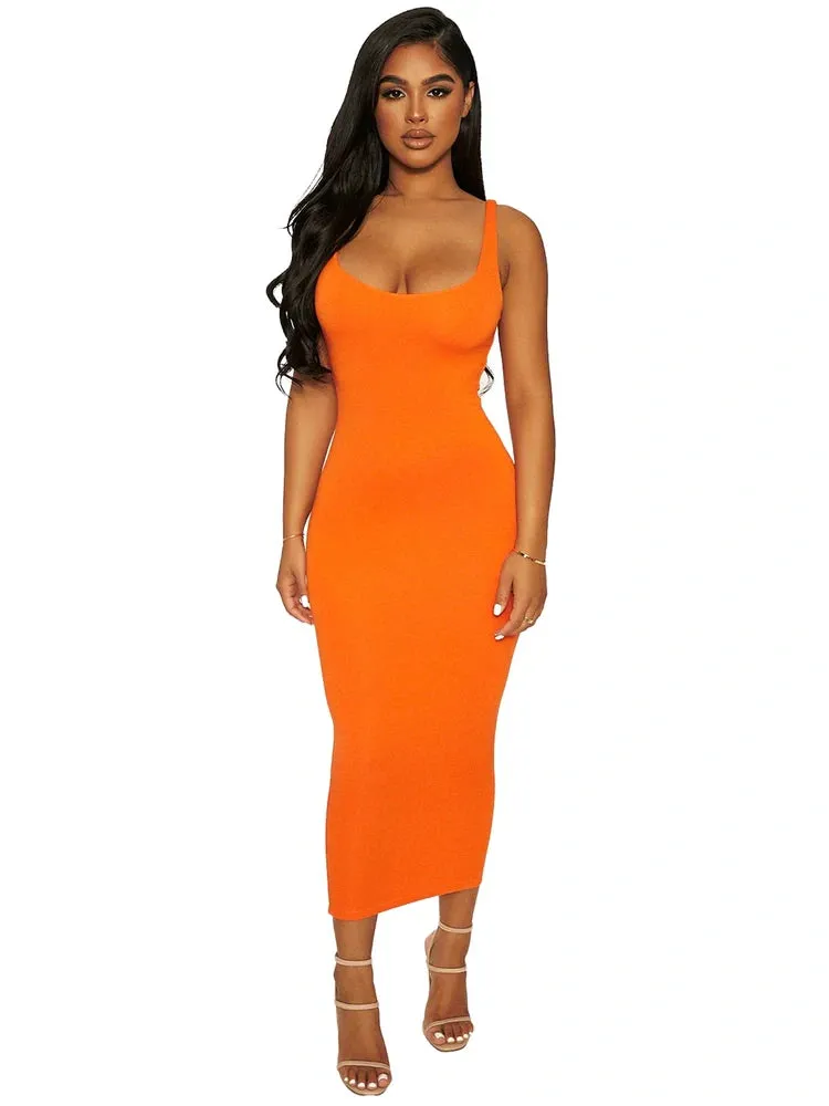 NW Sculpt Tank Midi Dress